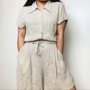 Vintage Limited Checkered Two Piece Shorts Set